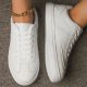 Women's White Lace-up Skate Sneakers - Perfect for Casual Wear!