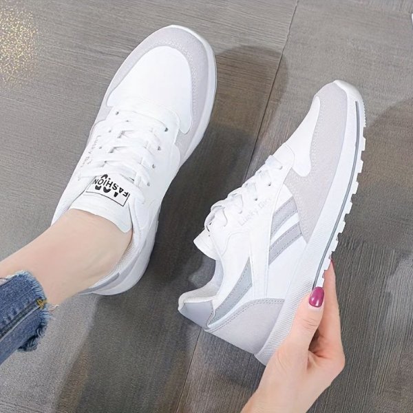 Women's Colorblock Lace Up Sneakers: Versatile & Stylish Low Top Running Shoes for Women