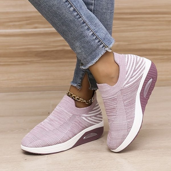 Women's Breathable Slip-on Running Shoes with Air Cushion & Arch Support - Perfect for Casual & Athletic Wear!