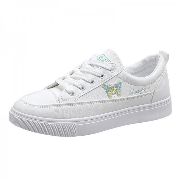 Women's Butterfly Embroidered Skate Shoes, Casual Low Top Sports Shoes, Lightweight Lace-up Sneakers