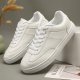 Women's White Lace-up Skate Sneakers - Perfect for Casual Wear!