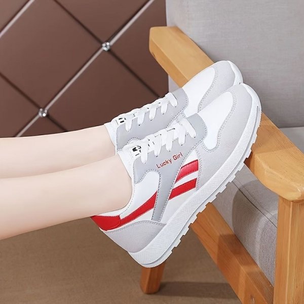 Women's Colorblock Lace Up Sneakers: Versatile & Stylish Low Top Running Shoes for Women